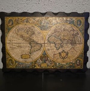 Vintage Style World Map Wall Plaque